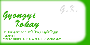 gyongyi kokay business card